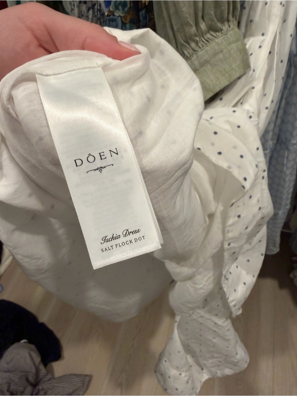 Doen ISCHIA DRESS SALT FLOCK DOT White Dress XS NWOT - Picture 8 of 12